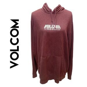Volcom Maroon/Mauve Pullover Unisex Hoodie Size XL